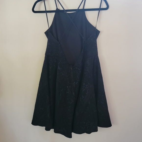 Trac halter top Lace Navy blur Sleeveless Skater Dress 1 XL - Picture 3 of 14